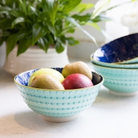 KitchenCraft Bowls 18 - türkis / dunkelblau